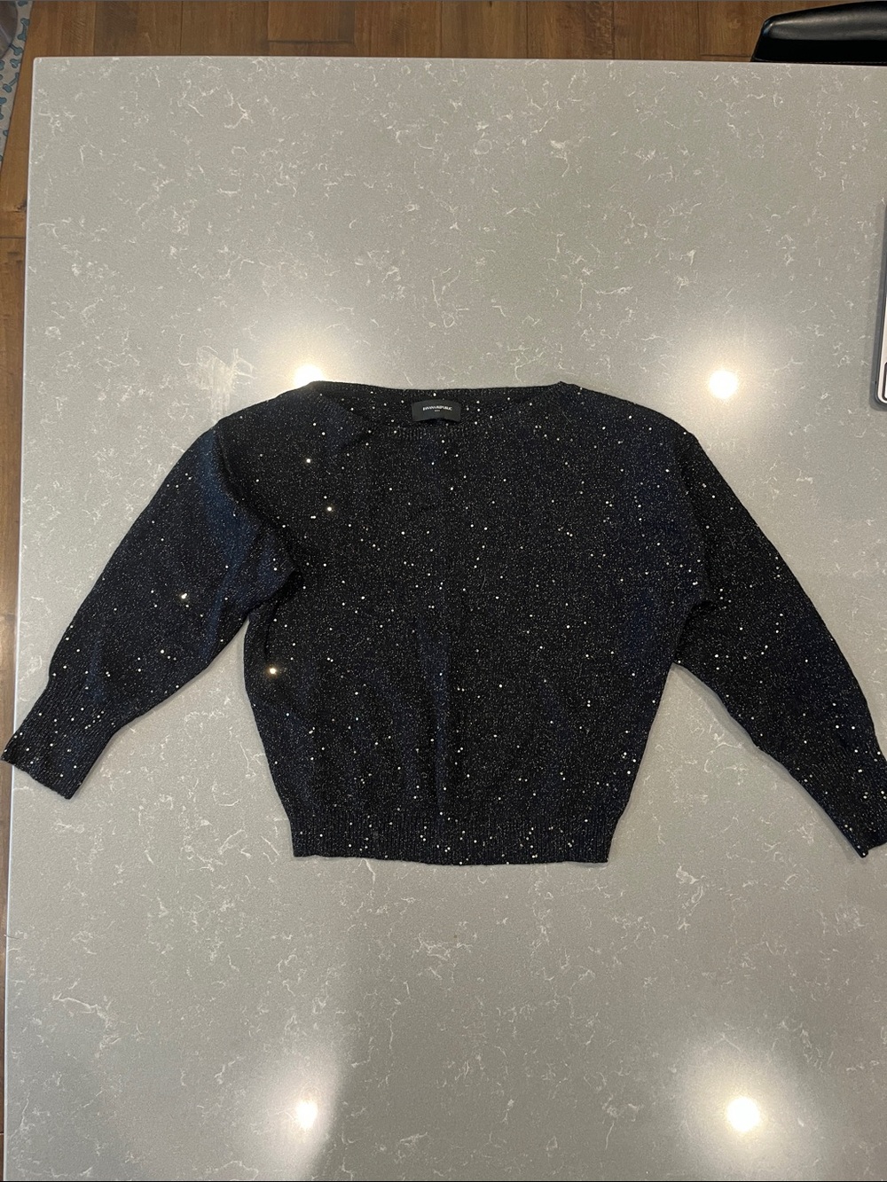 Banana Republic Black Glitter Crewneck Sweater